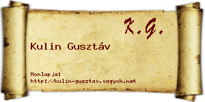Kulin Gusztáv névjegykártya