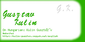 gusztav kulin business card